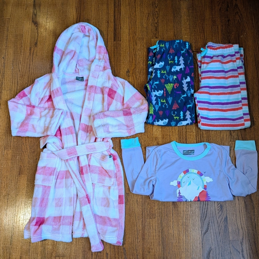 Eddie Bauer | Girls' 4 Pc Fleece Robe & Pajama Set